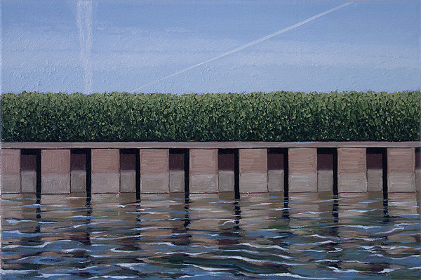 Grote Sluis am Vliegveld, 1996, Öl auf Leinwand, 20 x 30 cm