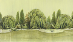 Der Campingplatz am grünen See, 2007, Öl auf Leinwand, 115 x 200 cm