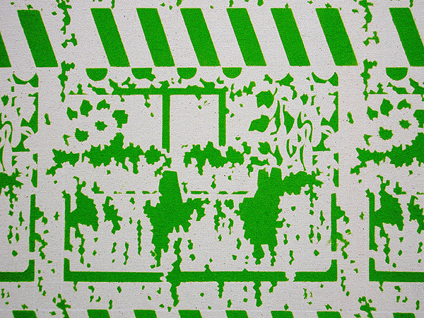 Helianthus und Cucumis 4, grün, (Ausschnitt), 1994, Öl auf Leinwand, 150 x 200 cm