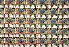 Petuniendorf, 1991, Öl auf Leinwand, 140 x 208 cm